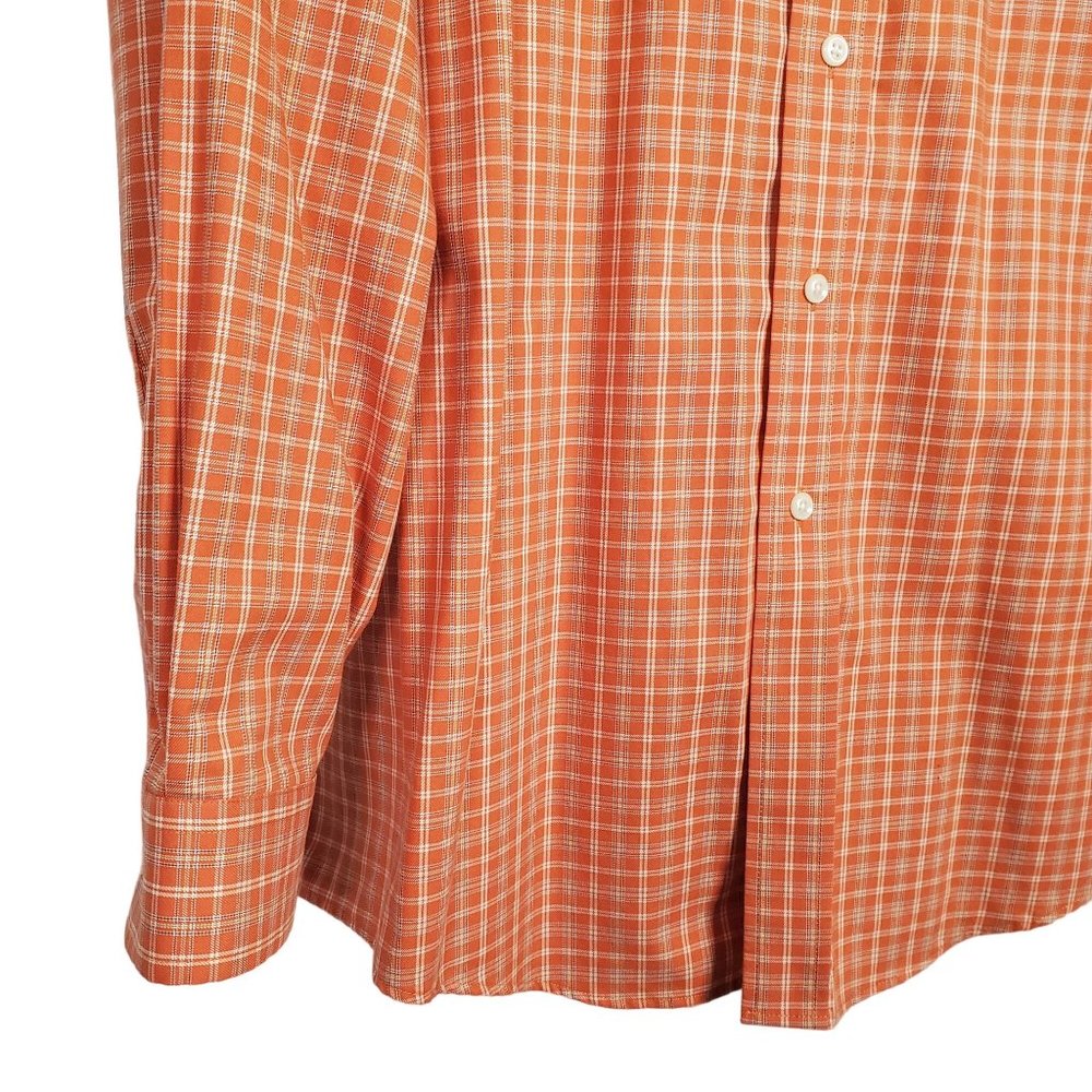 LL Bean Mens Size L Shirt Button Front Wrinkle Resistant 100% Cotton Long Sleeve - Picture 10 of 11